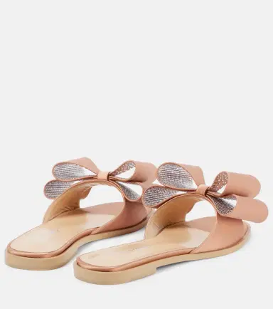 Mach & Mach Le Cadeau Double Bow satin slides | Thumbnail 4