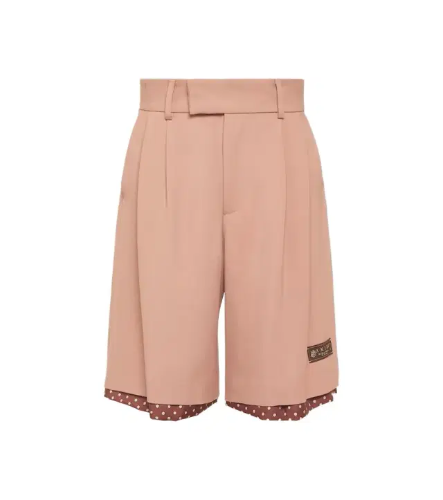 Amiri Layered polka-dot high-rise shorts