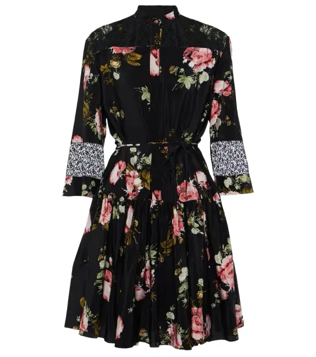 Erdem Floral silk crêpe de chine minidress
