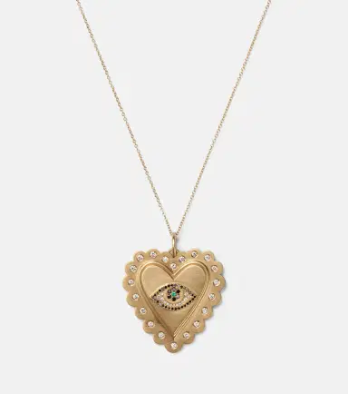 Ileana Makri 18kt gold necklace with diamonds and tsavorites | Thumbnail 2