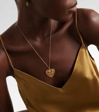 Ileana Makri 18kt gold necklace with diamonds and tsavorites | Thumbnail 6