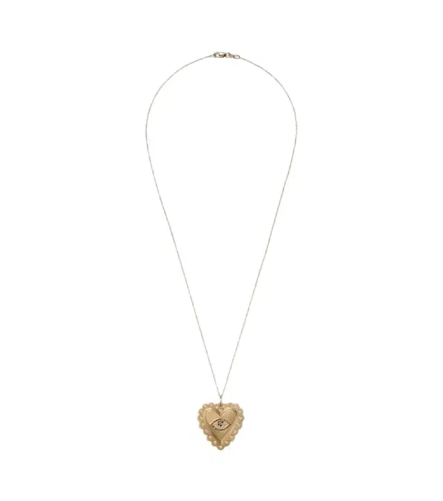 Ileana Makri 18kt gold necklace with diamonds and tsavorites