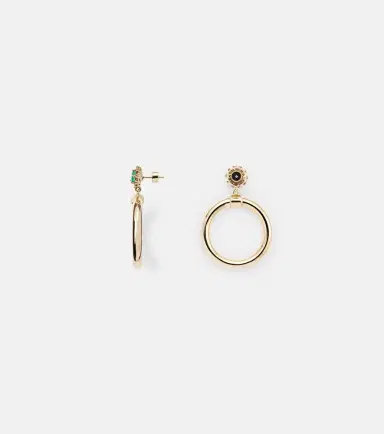 Ileana Makri Endless 18kt gold hoop earrings with emeralds and diamonds | Thumbnail 2 Ileana Makri Endless 18kt gold hoop earrings with emeralds and diamonds | Thumbnail 2