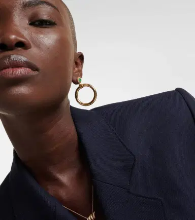 Ileana Makri Endless 18kt gold hoop earrings with emeralds and diamonds | Thumbnail 3 Ileana Makri Endless 18kt gold hoop earrings with emeralds and diamonds | Thumbnail 3
