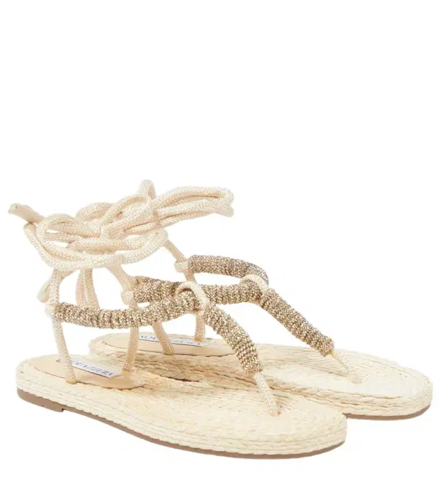 Aquazzura Sunkissed embellished thong sandals