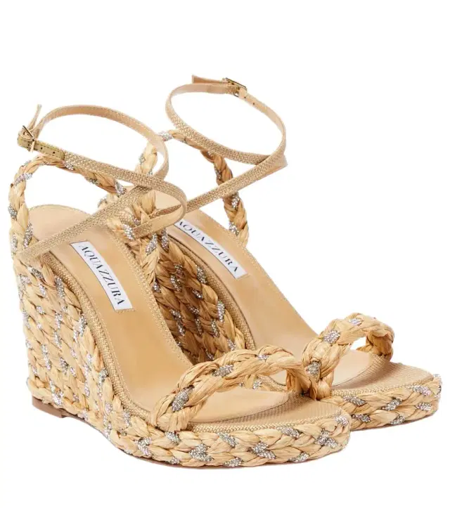 Aquazzura Costiera 120 embellished espadrille wedges
