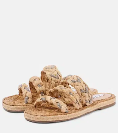 Aquazzura Costiera embellished raffia sandals | Thumbnail 3
