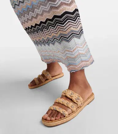 Aquazzura Costiera embellished raffia sandals | Thumbnail 5