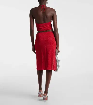 Oseree Oséree Lumière Rose midi skirt | Thumbnail 4
