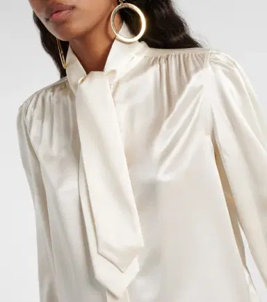 Saint Laurent Tie-neck silk satin blouse | Thumbnail 2 Saint Laurent Tie-neck silk satin blouse | Thumbnail 2