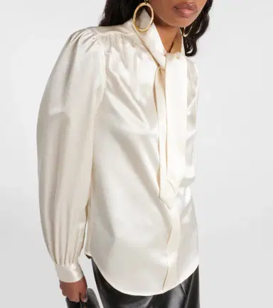 Saint Laurent Tie-neck silk satin blouse | Thumbnail 6 Saint Laurent Tie-neck silk satin blouse | Thumbnail 6