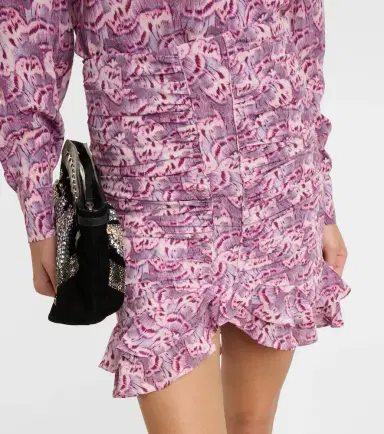 Isabel Marant Milendi ruffled silk-blend miniskirt | Thumbnail 3