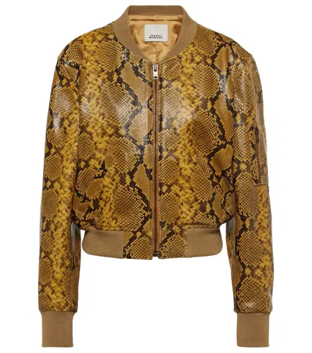 Isabel Marant Cerem snake-effect leather bomber jacket