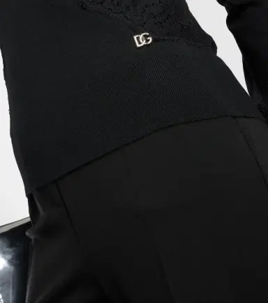 Dolce & Gabbana Lace-trimmed cashmere-blend sweater | Thumbnail 4