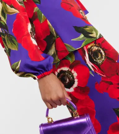 Dolce & Gabbana Tie-neck floral silk-blend blouse | Thumbnail 3