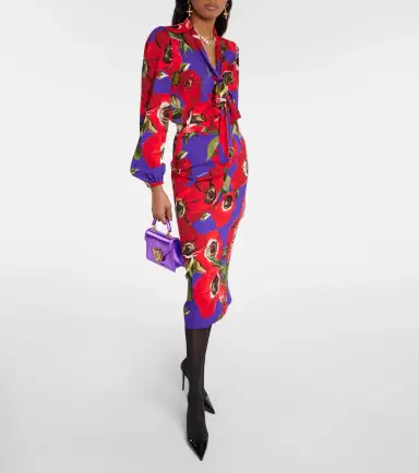 Dolce & Gabbana Tie-neck floral silk-blend blouse | Thumbnail 4