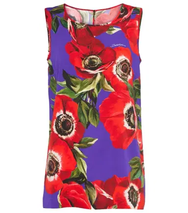 Dolce & Gabbana Anemone silk-blend charmeuse top | Thumbnail 1 Dolce & Gabbana Anemone silk-blend charmeuse top | Thumbnail 1