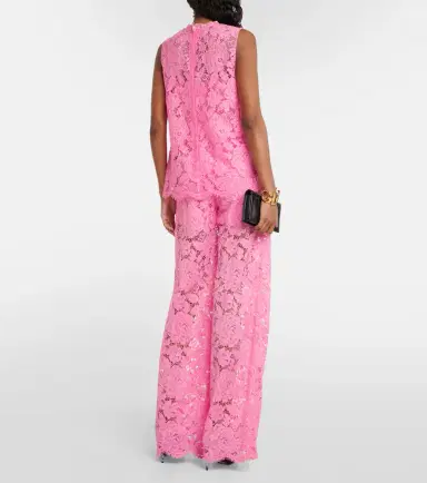 Dolce & Gabbana Floral crepe de chine lace top | Thumbnail 5