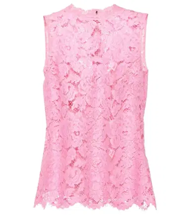 Dolce & Gabbana Floral crepe de chine lace top | Thumbnail 1