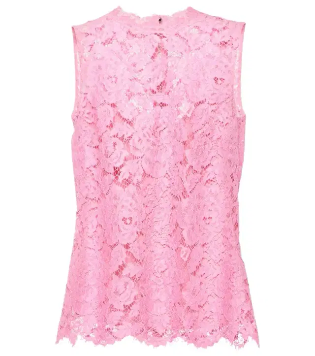 Dolce & Gabbana Floral crepe de chine lace top