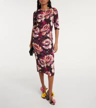 Dolce & Gabbana Floral cady midi dress | Thumbnail 5