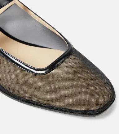 Le Monde Béryl Le Monde Béryl Patent leather-trimmed mesh flats | Thumbnail 4 Le Monde Béryl Le Monde Béryl Patent leather-trimmed mesh flats | Thumbnail 4