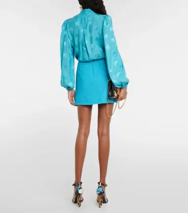 Dolce & Gabbana Fringed wool-blend tweed miniskirt | Thumbnail 4