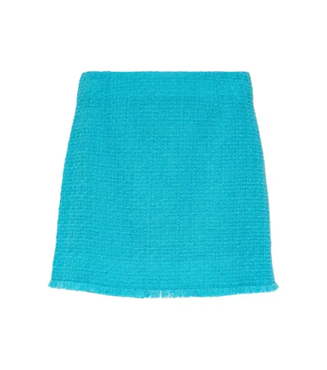 Dolce & Gabbana Fringed wool-blend tweed miniskirt