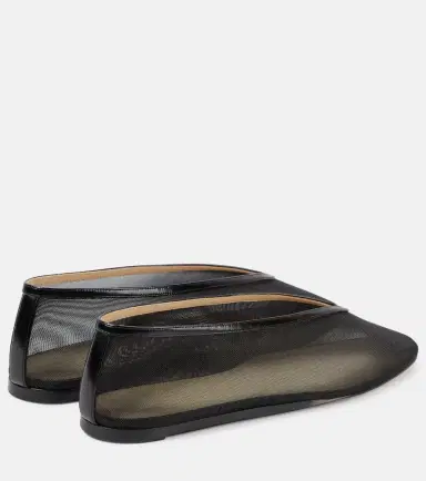 Le Monde Béryl Le Monde Béryl Luna leather-trimmed mesh ballet flats | Thumbnail 2 Le Monde Béryl Le Monde Béryl Luna leather-trimmed mesh ballet flats | Thumbnail 2