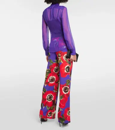 Dolce & Gabbana Tie-neck silk chiffon blouse | Thumbnail 2