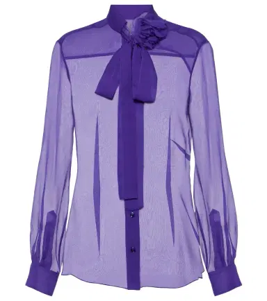 Dolce & Gabbana Tie-neck silk chiffon blouse | Thumbnail 1