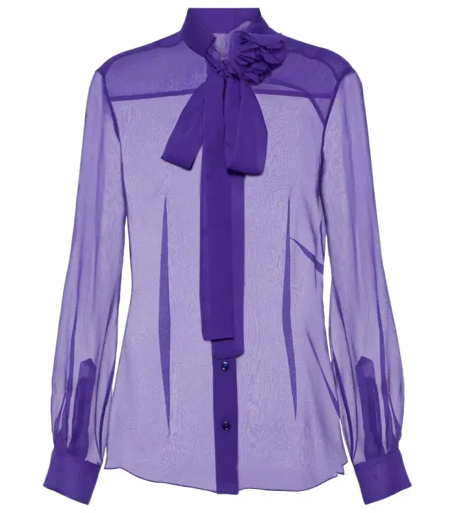 Dolce & Gabbana Tie-neck silk chiffon blouse