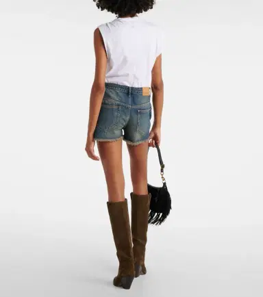 Isabel Marant Lesia mid-rise denim shorts | Thumbnail 5