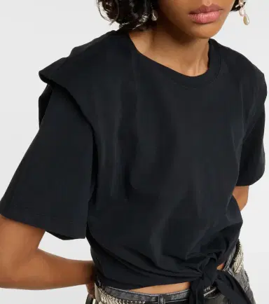Isabel Marant Zelikia gathered cotton crop top | Thumbnail 2