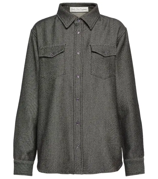 Cashmere and cotton denim shirt