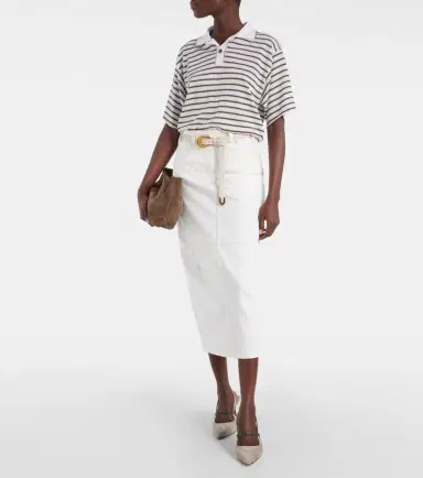 Brunello Cucinelli Denim midi skirt | Thumbnail 3