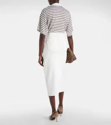 Brunello Cucinelli Denim midi skirt | Thumbnail 6