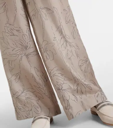 Brunello Cucinelli Floral silk wide-leg pants | Thumbnail 4