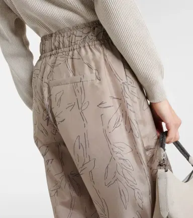 Brunello Cucinelli Floral silk wide-leg pants | Thumbnail 5
