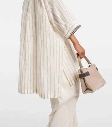 Brunello Cucinelli Striped cotton and silk shirt | Thumbnail 3