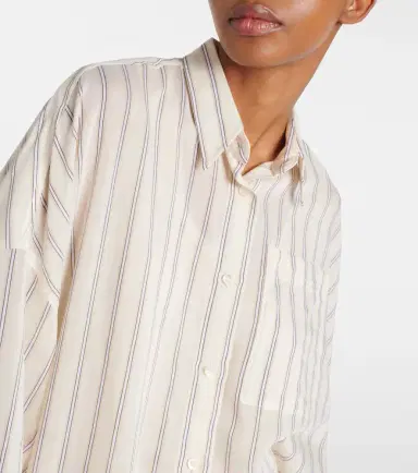 Brunello Cucinelli Striped cotton and silk shirt | Thumbnail 5