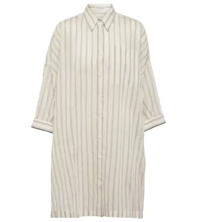 Brunello Cucinelli Striped cotton and silk shirt | Thumbnail 1