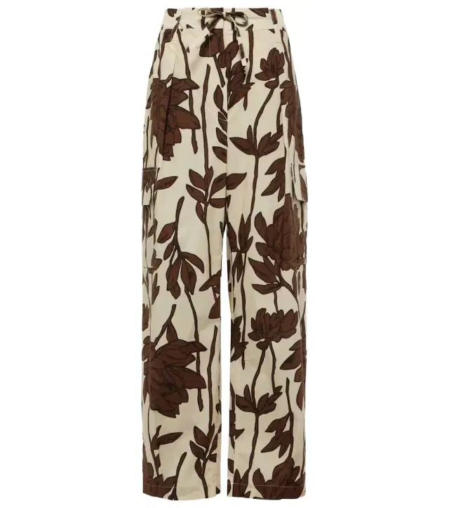 Brunello Cucinelli Printed cotton poplin cargo pants