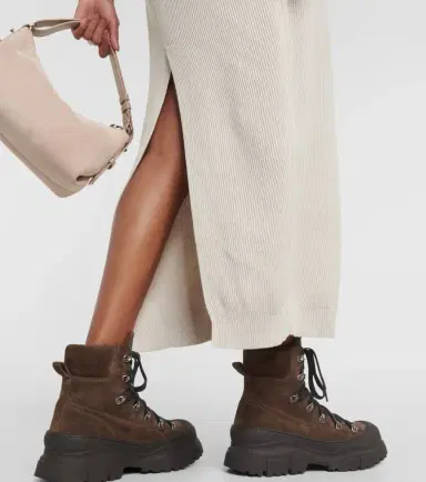 Brunello Cucinelli Ribbed-knit cotton midi skirt | Thumbnail 4