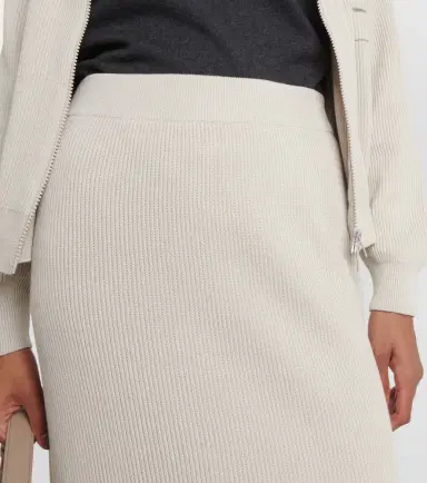 Brunello Cucinelli Ribbed-knit cotton midi skirt | Thumbnail 5