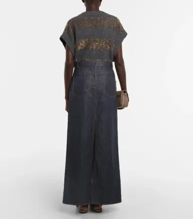 Brunello Cucinelli Denim maxi skirt | Thumbnail 2