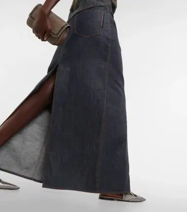 Brunello Cucinelli Denim maxi skirt | Thumbnail 3