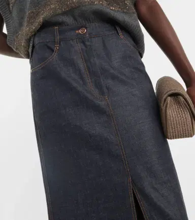 Brunello Cucinelli Denim maxi skirt | Thumbnail 4