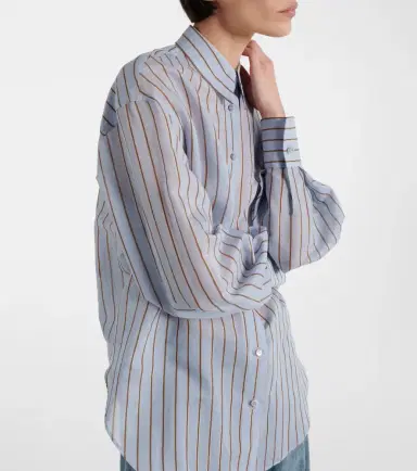 Brunello Cucinelli Cotton-blend lamé shirt | Thumbnail 3