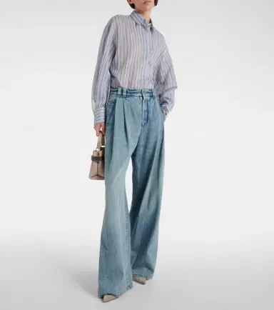 Brunello Cucinelli Cotton-blend lamé shirt | Thumbnail 4